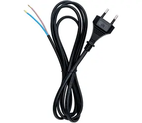 Retlux RPC 75 čierna / Flexošnúra / 2x0,75 mm2 / H03VV-F2 / eurozástrčka / 2 m