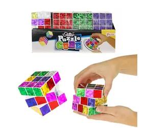 TEDDIES Hlavolam kocka trblietavá 6,5x6,5 cm / Hlavolam / Plast / od 3 rokov