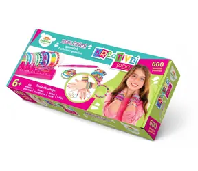 TEDDIES Gumičky na výrobu náramkov 600 ks / Kreatívna sada / pletací stav a háčik / od 6 rokov