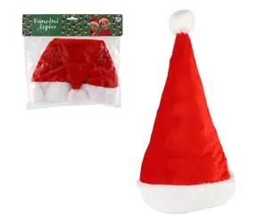 TEDDIES Čiapka vianočná detská červeno-biela / priemer 25 cm / látka