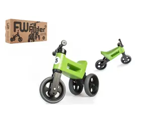 FUNNY WHEELS Odrážadlo Rider Sport zelené / 2v1 / výška sedla 28/30 cm / nosnosť 25 kg / 18m +