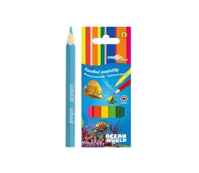 Pastelky Ocean WORLD drevo šesťhranné / 6 ks / od 3 rokov