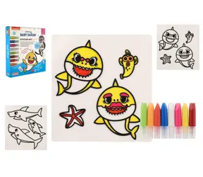 Teddies Okenné samolepky a omaľovánky Baby Shark / Kreatívna sada / V krabici / 3+