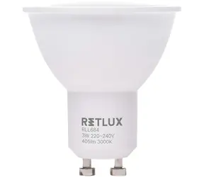 Retlux RLL 684 GU10 / LED žiarovka / 3W / 405 lm / 3000K - teplá biela / D