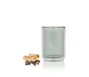 AdHoc IMPACT hrnček tmavé sklo/nerez / Hrnček / dvojstenný / 400 ml
