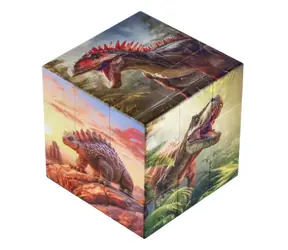 TEDDIES Hlavolam kocka 3x3 dinosaurus / Plast / Vo fólii / 6x6x6 cm / od 6 rokov