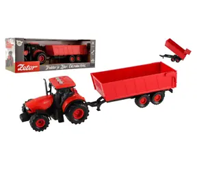 TEDDIES Traktor Zetor s valníkom / Na zotrvačník / so zvukom a svetlom / plast / 36 cm / od 3 rokov