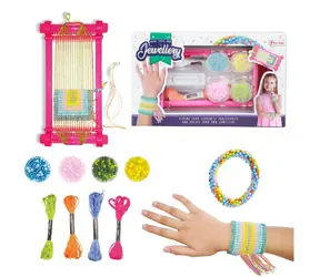 TEDDIES Kreatívna sada Náramok s korálkami / Kreatívna sada / bavlnky, korálky, pletacie stav / od 8 rokov