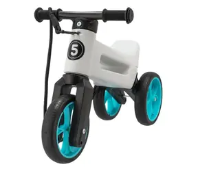 FUNNY WHEELS Odrážadlo Rider SuperSport bielo-tyrkysová, v sáčku / 2v1 / nosnosť 25 kg / 18m +