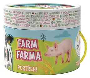 JIRI MODELS Kartová hra Postreh! Farma / 30 kartičiek / Omaľovánka v tube / od 3 rokov