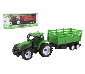TEDDIES Traktor s vlekom / 2 farby / voľný chod / 21 cm / plast / od 3 rokov