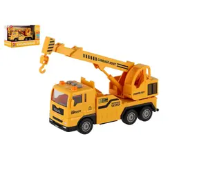 TEDDIES Auto žeriav 16 cm / Auto na zotrvačník / svetlo a zvuk / mierka 1:32 / plast / od 3 rokov