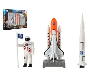 TEDDIES Vesmírna sada astronaut a raketoplán / 6 ks / kov/plast / od 3 rokov