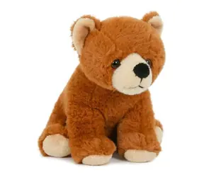 TEDDIES Plyšový medveď sediaci 13x19 cm hnedý / plnený guličkami / od 0 mesiacov / Plyš