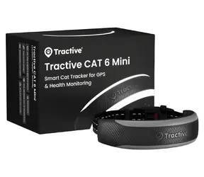 TRACTIVE CAT 6 Mini čierna / GPS obojok pre mačky / Živé sledovanie polohy / Monitoring zdravia / Výdrž batérie až 7 dní