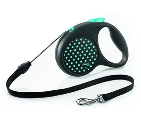 Flexi FUN Color Dots M lanko 5m čierno-modré / Vodítko / samonavíjacie / do 20 kg
