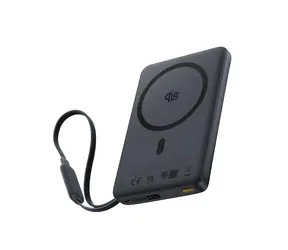 Baseus PicoGo Qi2.2 s káblom USB-C 10000mAh 45W čierna / Powerbanka / USB-C / Qi2.2 / Magnetické uchytenie