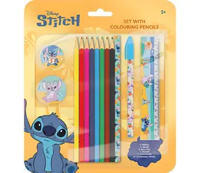 JIRI MODELS Set s pastelkami Lilo & Stitch / Kreatívna súprava / 8 pasteliek + písacie potreby