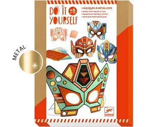 DJECO Kreatívna sada Masky Superrobotov na dotvorenie / 4 masky / Kovové detaily / FSC papier