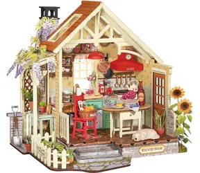Robotime 3D drevené puzzle Rolife DIY House: Vidiecka kuchyňa / LED osvetlenie / 438 dielikov / 14+ rokov