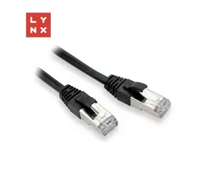 Lynx Patch kábel FTP Cat5e 0,1m čierny / Patch kábel / RJ45 / CCA / balenie 10 ks