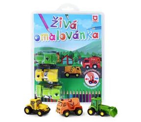 Rappa Živá omaľovánka stavba / Omaľovánka / 3 ks / Autíčka na spätný chod