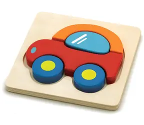 BABU Puzzle Autíčko / Drevené vkladacie puzzle / 5 dielikov