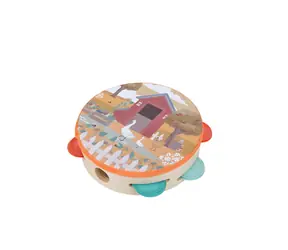 2KIDS TOYS Tamburína Farma / Detský hudobný nástroj / drevo, kov / od 1 roka