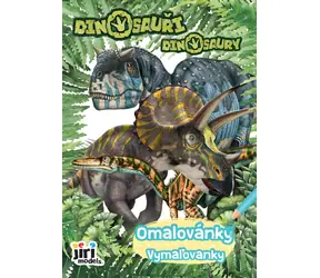 JIRI MODELS Omaľovánka Dinosaury / A5 / 9 čiernobielych + 9 farebných obrázkov