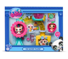 Hasbro Littlest Pet Shop Herná sada Továreň na zábavu / Herná sada / 2 zvieratká + príslušenstvo
