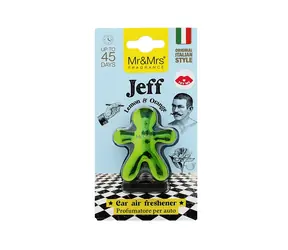 Mr&Mrs Fragrance Jeff Lemon & Orange zelená / Osviežovač vzduchu do auta / vôňa citrón a pomaranč