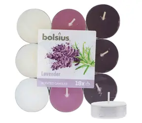 Bolsius Scented Tealights Lavender 4h Čajová sviečka 18 ks