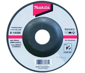 Makita Brúsny kotúč na hliník / 115x22,2 mm / šírka 6 mm / suché rezanie