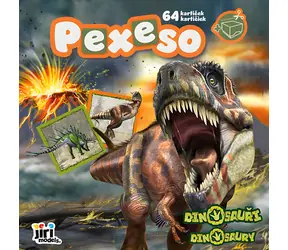 JIRI MODELS Pexeso v zošite Dinosaury / 64 kartičiek / Krabička a listy na vyfarbenie
