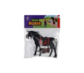 TEDDIES Kôň so sedlom a doplnkami / Figúrka / Fliška / 16 cm / 2 farby / od 3 rokov