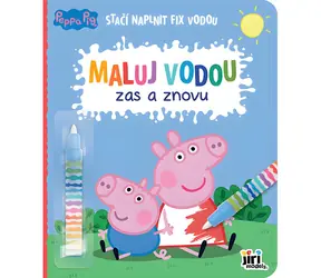 JIRI MODELS Knižka Maľuj vodou zas a znovu Prasiatko Peppa / 10 strán / Pero na vodu v balení
