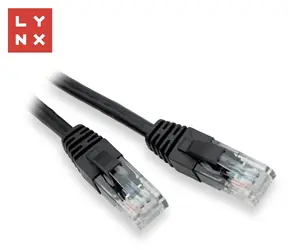 Lynx Patch kábel Cat5e čierna / UTP / 0,1 m / 10 ks