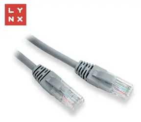 Lynx patch kábel Cat5e UTP 0,3 m šedý / Patch kábel / RJ45 / CCA / 10 ks