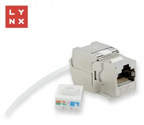 Lynx keystone Cat6 STP strieborný / Keystone modul / RJ-45 / Samozarezávací / Tienený