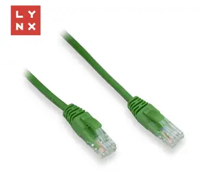 Lynx patch kábel UTP Cat5e zelený / Patch kábel / CCA / PVC / 2 m