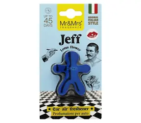 Mr&Mrs Fragrance Jeff Chrome Lotus Flowers modrá / Osviežovač vzduchu do auta / vôňa lotosový kvet