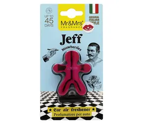 Mr&Mrs Fragrance Jeff Chrome Strawberries fuchsiová / Osviežovač vzduchu do auta / Jahoda