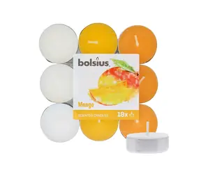 Bolsius Scented Tealights Mango 4h Čajová sviečka 18 ks