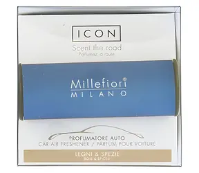 Millefiori Milano Icon Classic Legni & Spezie modrá / Vôňa do auta / Doba prevoňania až 2 mesiace