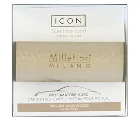 Millefiori Milano Icon Metal Vanilla & Wood zlatá / Vôňa do auta / doba prevoňania až 2 mesiace