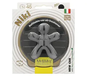 Mr&Mrs Fragrance Niki Big Titanium Chrome New Car / Osviežovač vzduchu do auta / Vôňa nového auta
