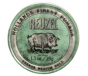 REUZEL Styling Green Pomade Grease Medium Hold Pomáda na vlasy so stredným spevnením a leskom 35 g