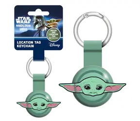 Pyramíd kľúčenka na lokátor Mandalorian a Grogu zelená / Kľúčenka / Pre 1 lokalizačný tag / Star Wars