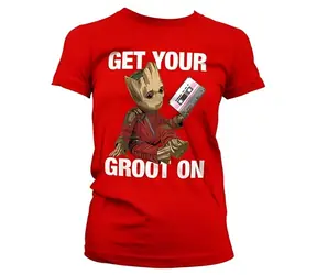 Tričko Guardians of the Galaxy 2 - Get Your Groot On dámske M / Dámske / červená