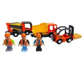 2KIDS TOYS Sada stavebných vozidiel s figúrkami / Stavebné stroje / 3 vozidlá + 3 figúrky / od 3 rokov